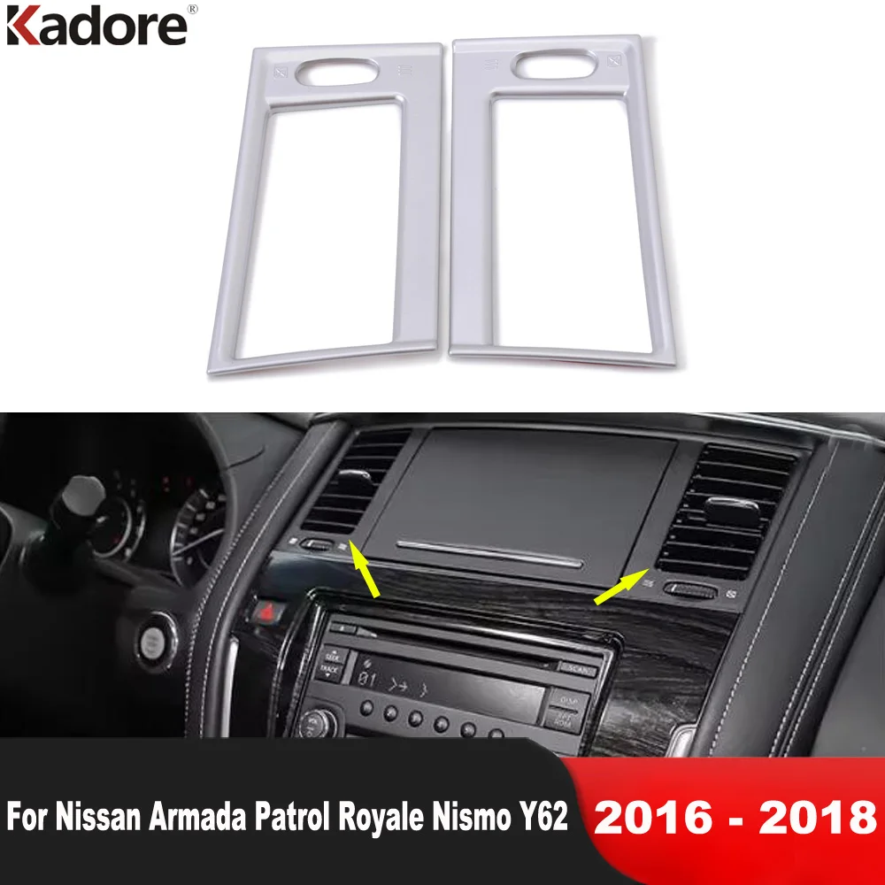 

For Nissan Patrol Armada Infiniti QX56 QX80 2016 2017 2018 Matte Car Center Air Condition Air Vent Outlet Cover Trim Accessories