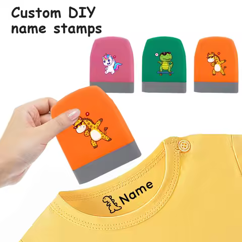 1pc Personalize Custom Funny Giraffe Stamp For Clothing Personalise For Student Clothes Chapter Children's Kawaii Stamp