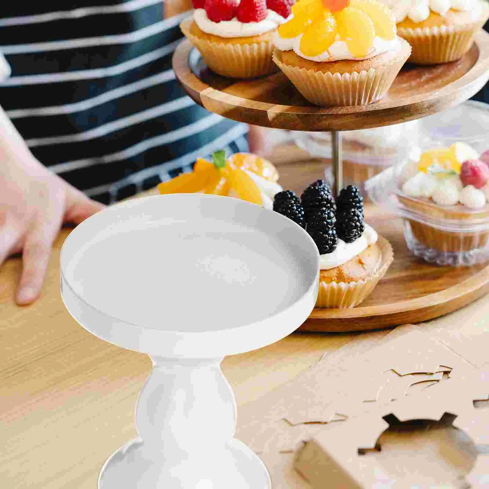 Alzata decorativa per tortiera singola Stand espositore per ornamenti snack caramelle vassoio resistente all'usura Dessert decorare