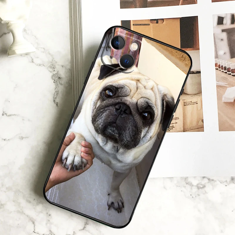 Cute Pug Dog Funda For iPhone 15 16 13 12 Mini 11 14 Pro Max 7 8 Plus X XR XS Max Phone Case