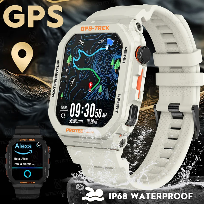

New Smart Watch Builtin GPS Alexa Bluetooth Call Heart Rate Sport Fitness Waterproof CASIO Style Smartwatch for Android iOS