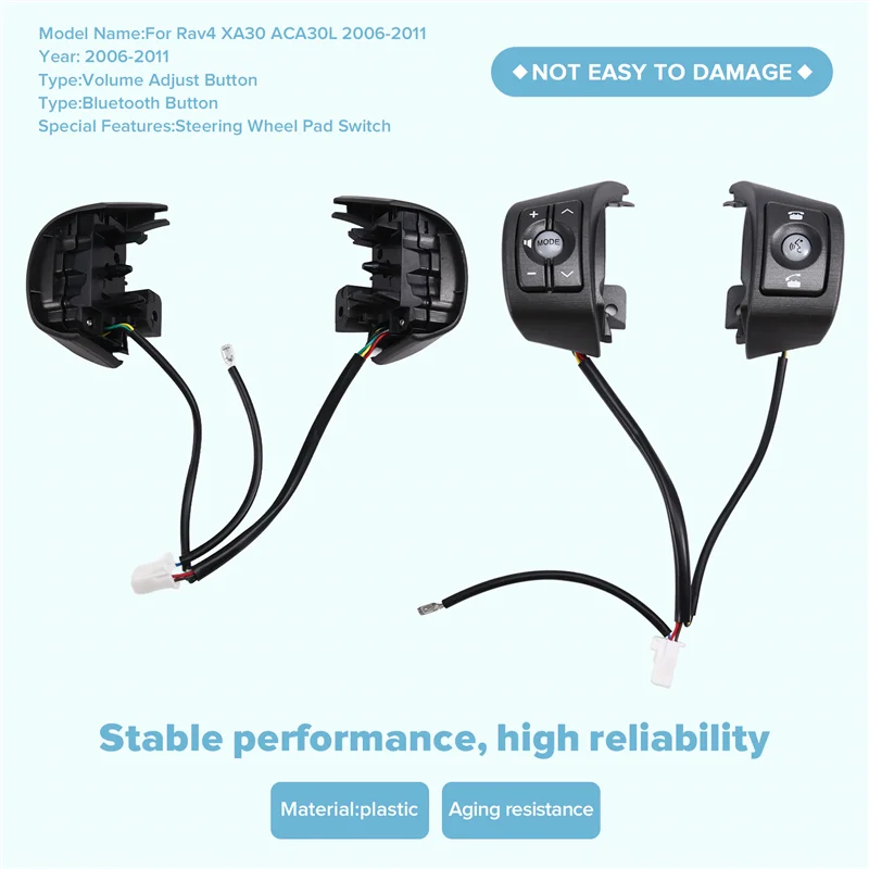 

Steering Wheel Control Switch Volume Adjust Button For Toyota Rav4 RAV4 XA30 ACA30L 2006-2008 84247-42030