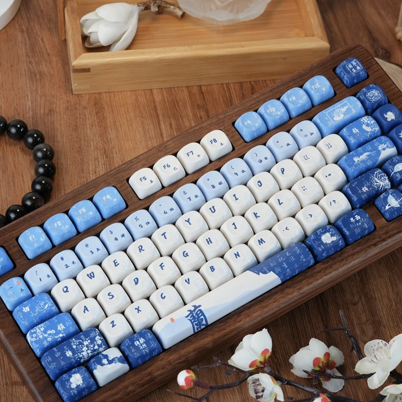 Lanting sequential keycap moa five-sided thermal sublimation PBT adaptable mechanical keyboard 60 68 75 87 98 108