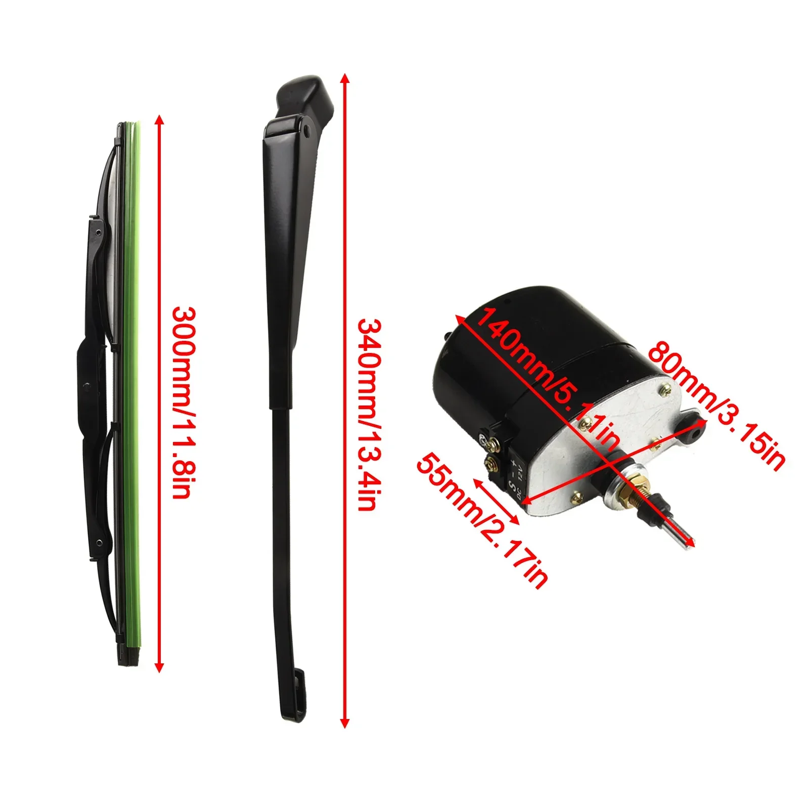 

1 шт., передний и задний двигатель стеклоочистителя 12 В с рычагами и лезвием для трактора, рыбацкой лодки, аксессуары для электроинструментов, пластиковые детали