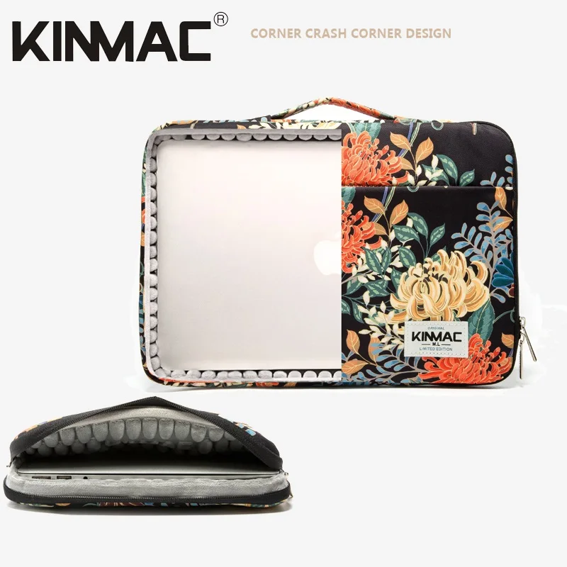 Imagem -02 - Kinmac-bolsa para Laptop para Homens e Mulheres 13.3 14 15.4 15.6 Bolsa Capa para Macbook Air Pro m1 Notebook pc Pasta Gota Marca Kc122