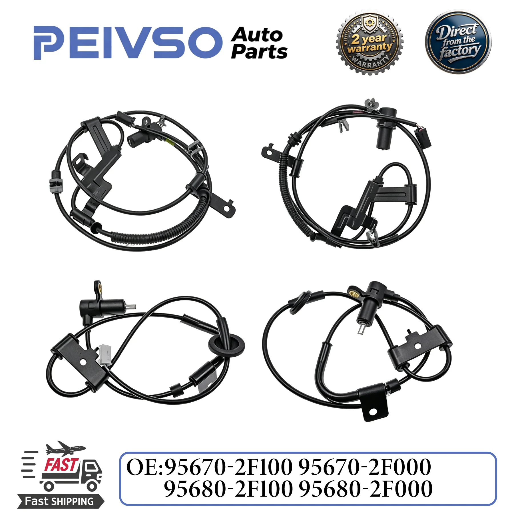 PEIVSO 95670-2F000 95670-2F100 95680-2F000 Front Rear ABS Wheel Speed Sensor For Kia Cerato Spectra Spectra5 2.0L 2003-2007