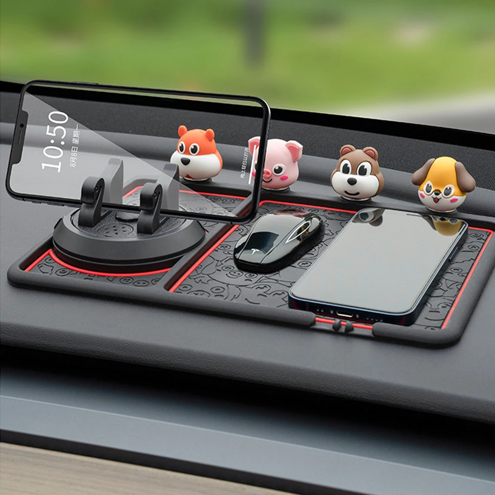 

Multi-Functional Cartoon Car Dashboard Shelving Pad Anti-Slip Mat Auto Phone Holder Car Phone GPS Stand PVC Anti Slid Pad Mat