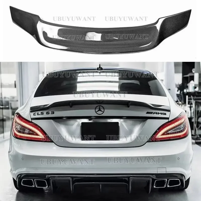 W218 Carbon Fiber Rear Trunk Boot Spoiler For 2012 - 2018 CLS Class CLS350 CLS400 CLS450 CLS500 CLS63 Sedan Fitment Guaranteed