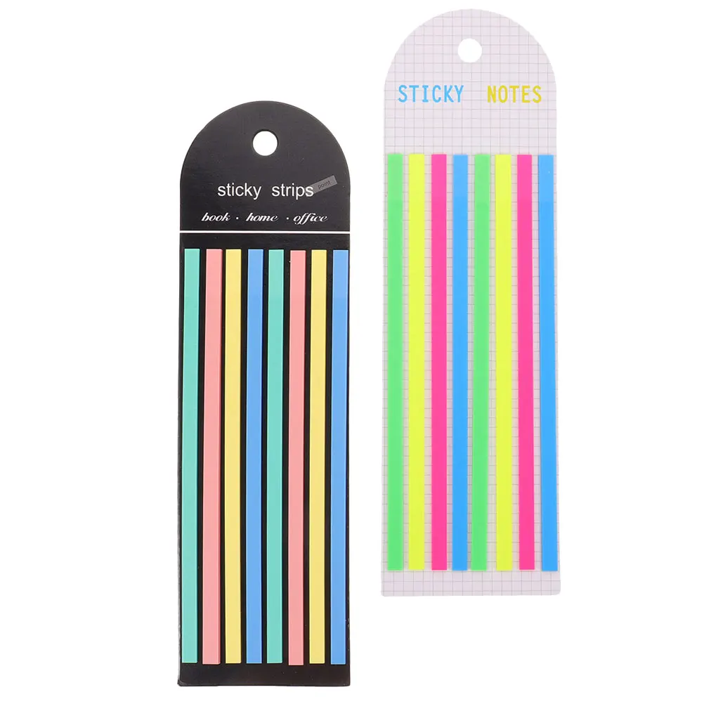 

4 Books Fluorescent Highlighter Strips Page Marker Writable Labels Office Products Sentence Strips Reading Tabs