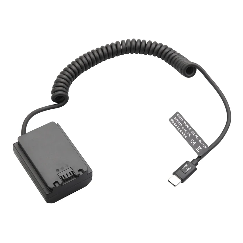 

ABJG-NP-FZ100 NP FZ100 Dummy Battery Type-C Spring Cable for A9 A9R A9S A7R3 A7M3 A7S3 A7III A7R4 A7M4