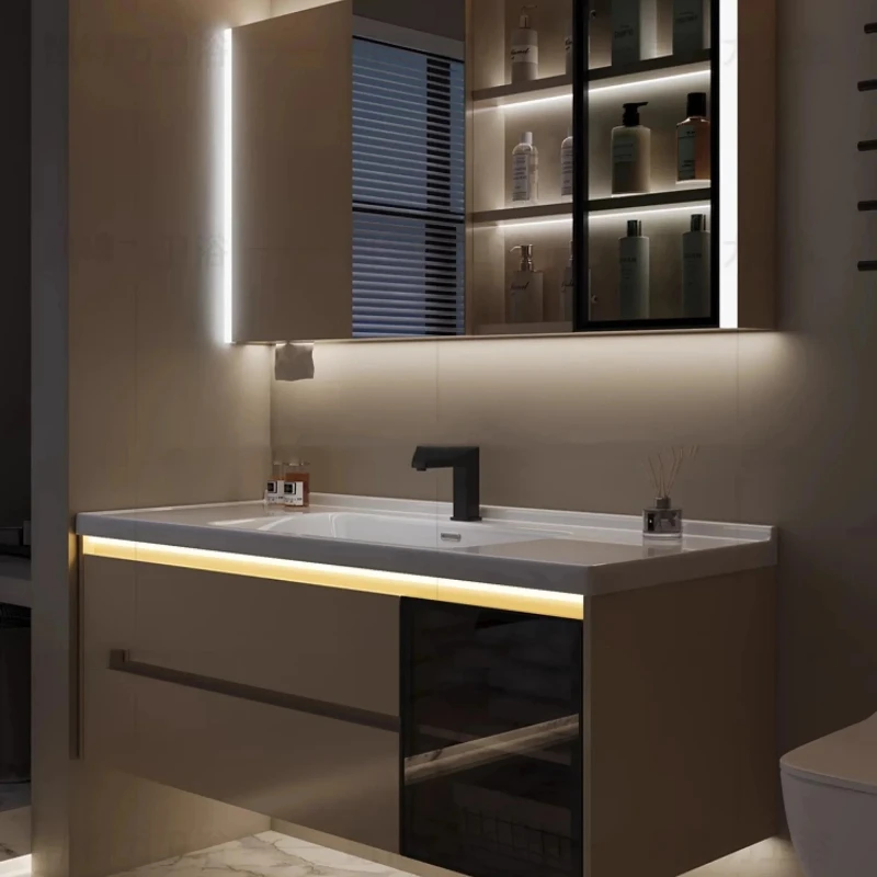 

Light Luxury Mirrors Bathroom Column Shelf Closet Space Saving Cabinet Pharmacy Luxury Locker Schrank Base Storage Furniture