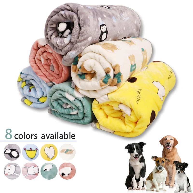 New Summer Dog Blanket Pet Air Conditioning Blanket Soft Touch Flannel Bed Blanket Cartoon Cat Dog Comfortable Sleep Blanket