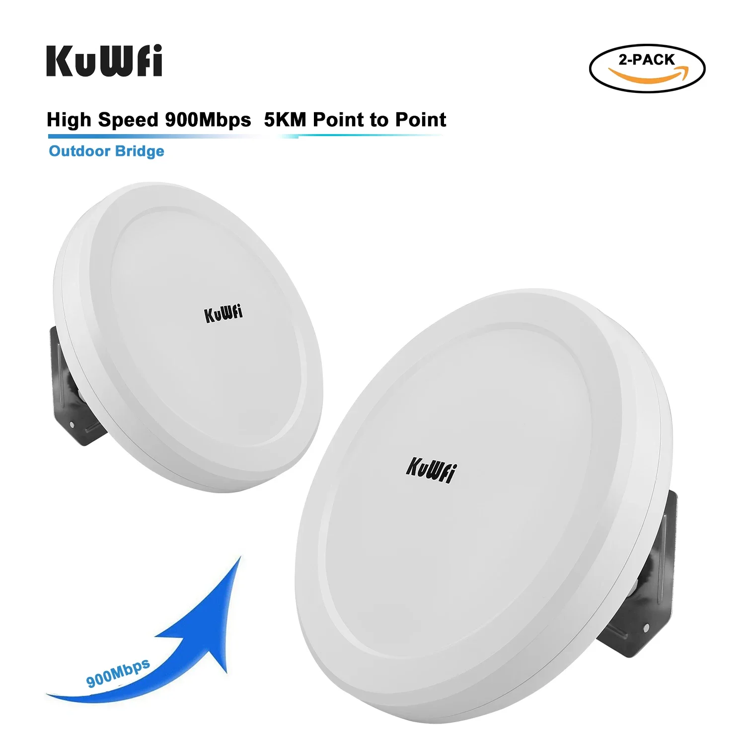 customize KuWFi 1200mbps gigabit rj45 high gain Antennas 5km long range wireless coverage wifi bridge with led Indicators