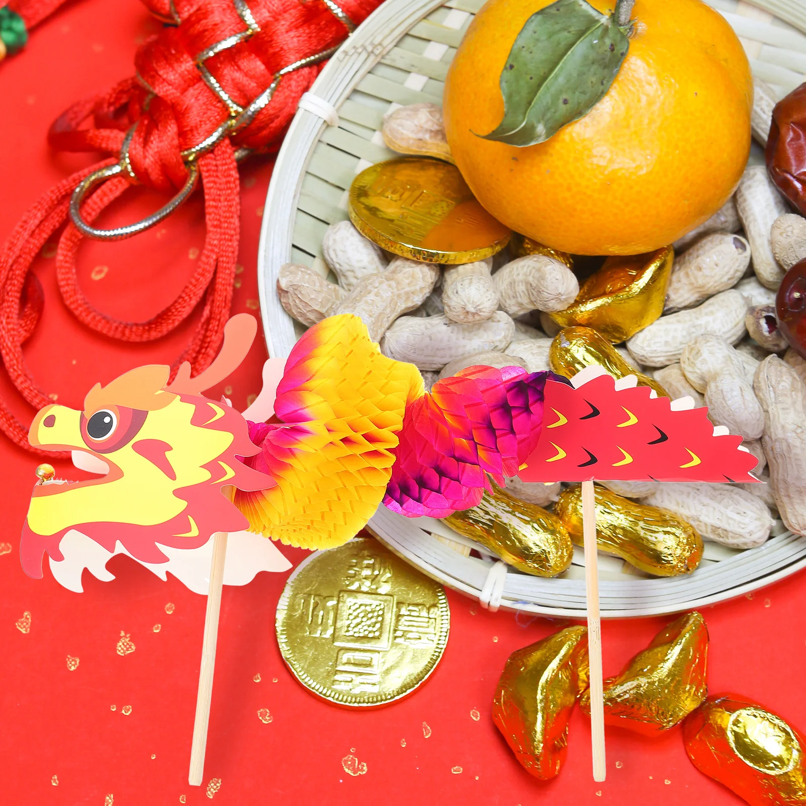 4 مجموعات من مادة التنين الورقية للأطفال ذاتية الصنع لتزيين مهرجان السنة الصينية الجديدة التعليمية للأطفال والأنشطة اليدوية #6
