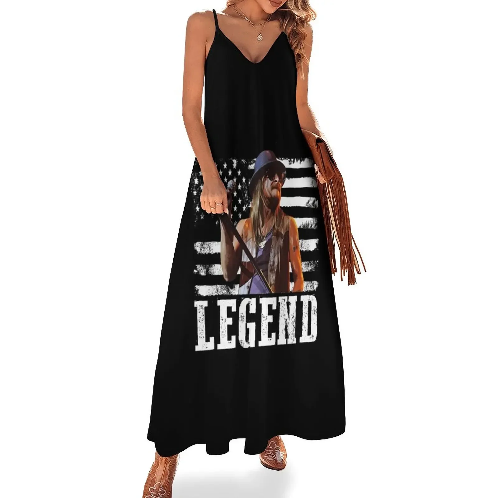 

Distressed American Flag Name Music Kid Rock Legend Sleeveless Dress luxury dresses women clothing 2024 new arrivals