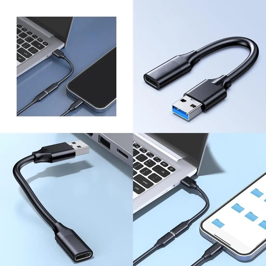 Y5JB USB 3.2 To Type C Female Adapter Cable Provides 10Gbps Data Transfer & Charging