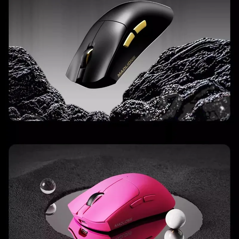 Mouse Sem Fio FGG MADLIONS M3 Pro Tri-Modo Leve Ergonômico 650mAh Longa Duração da Bateria Baixa Latência Mouse para Jogos Presente para Gamers