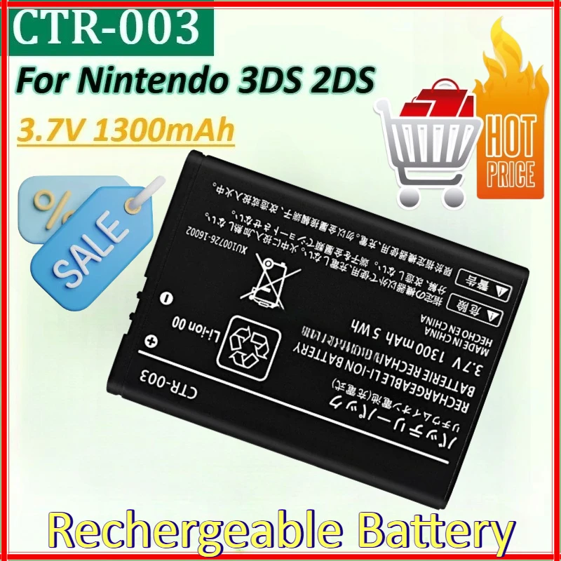 

New CTR-003 3.7V 1300mAh for Nintendo 2DS 3DS NEW 2DS XL Lipo Battery Nintendo N3DS Gamepad Controller 3DS Accessories