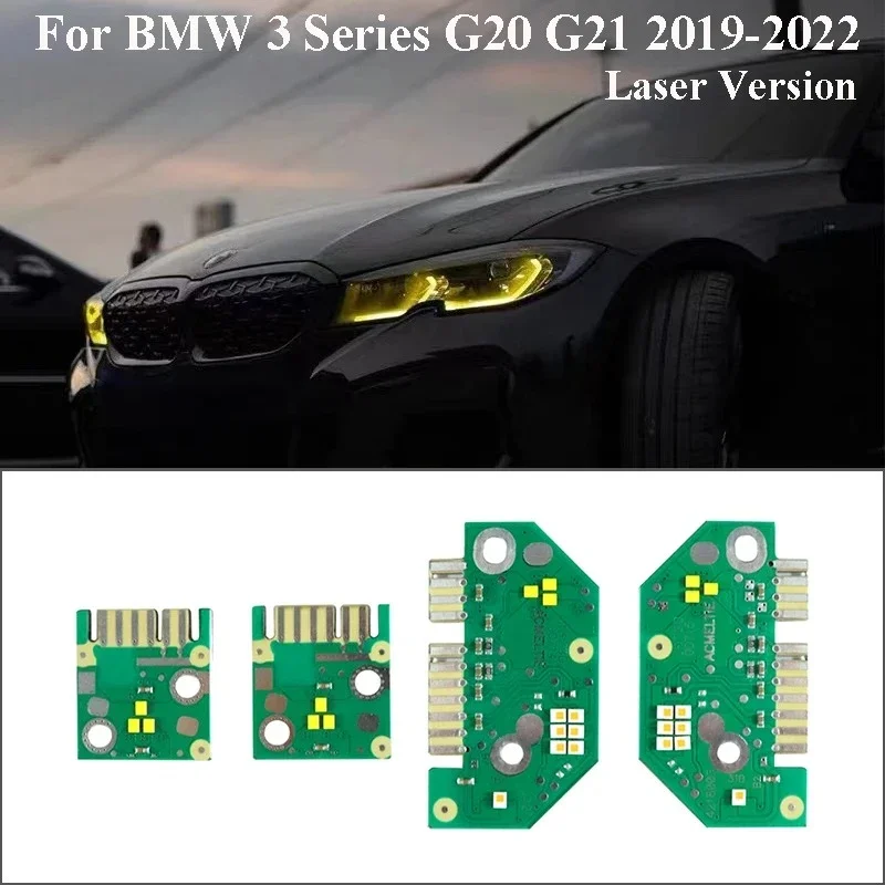 

For 2022 BMW G20 G21 G28 2020 2021 With Laser Headlight LED Modules Daytime Running Lights Chip Yellow Angel Eyes CSL DRL Boards