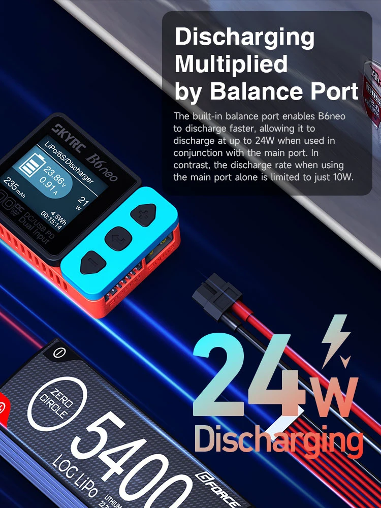 2023 SkyRC B6 neo Charger DC 200W 10A/ PD 80W 20V 5A 1-6S  LiPo Battery Balance Charger Discharger LiHV NiMH SK-100198