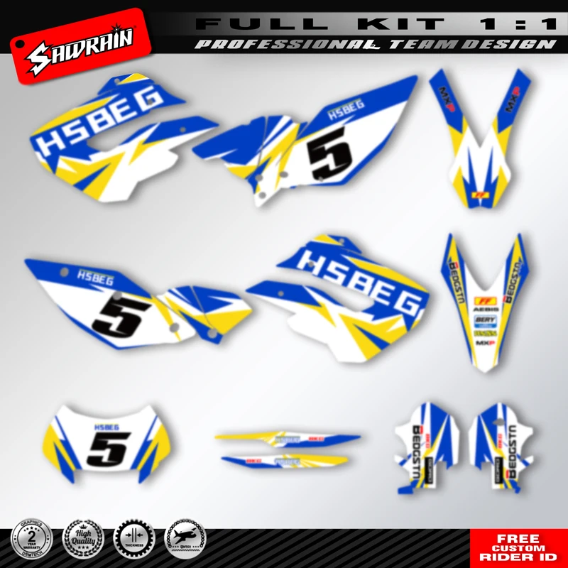 Sawrain Motorcycle Sticker Custom Team Graphics Decals Kit For HUSABERG FE 2009 2010 2011 2012 Blue