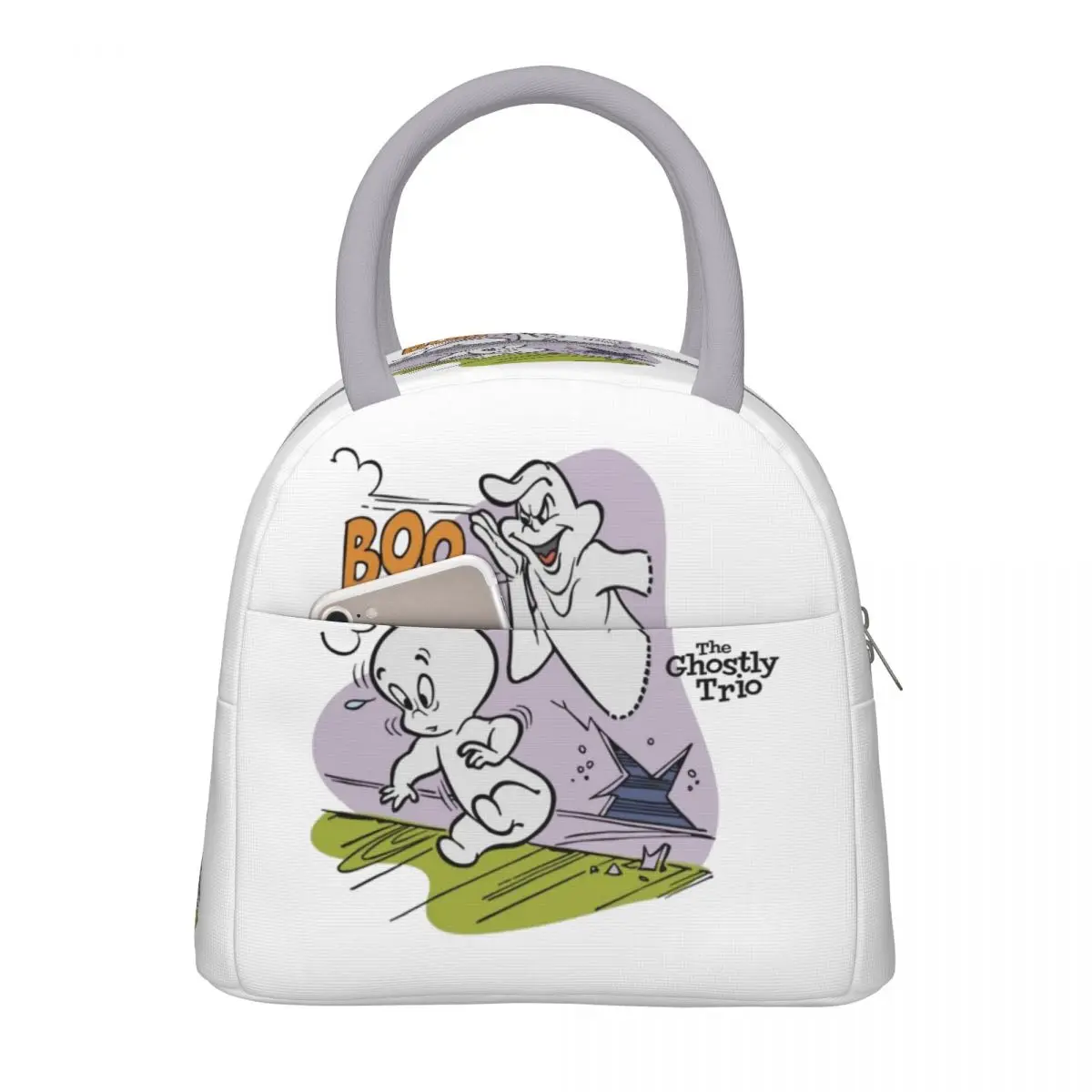 Casper The Friendly Ghost Thermal Insulated Lunch Bags for Work Portable Bento Box Cooler Thermal Lunch Boxes