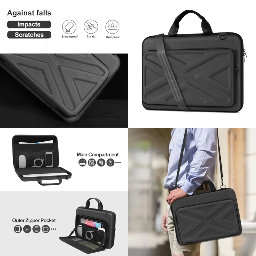 

Laptop Bag for Men, 15- Computer Bag Compatible with MacBook Air 15/Pro, HP, Dell, Lenovo, Asus, Acer, Hard Shell Laptop Case w