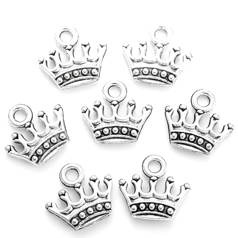 20szt 8 kolorów korona Charms na kolczyki naszyjnik zawieszki antyczna biżuteria Making DIY Handmade Craft 13*14mm N235