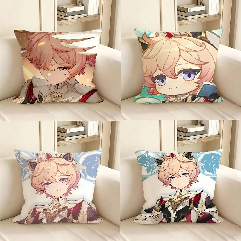 1pc Pretty Girl Dahlia Genshin Impact Pillow Case Fashion Square Pillowcase Bedroom Sofa Room Ins Decoration Leisure