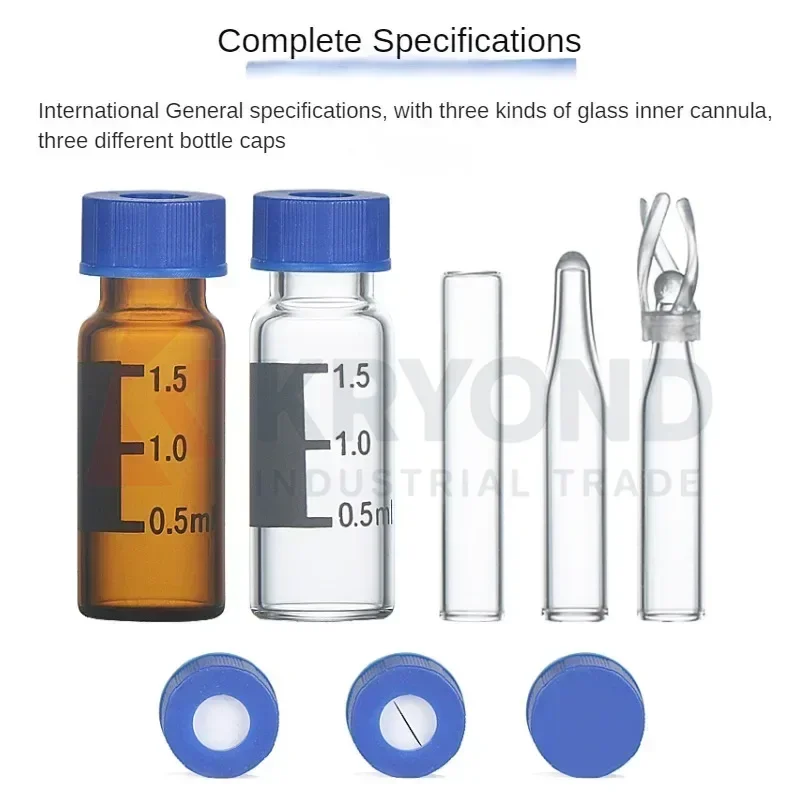 

100Pcs 1.5ml/2ml Lab Sample Vials Clear/Brown Glass Chromatography Vials with Scale and Screw Cap