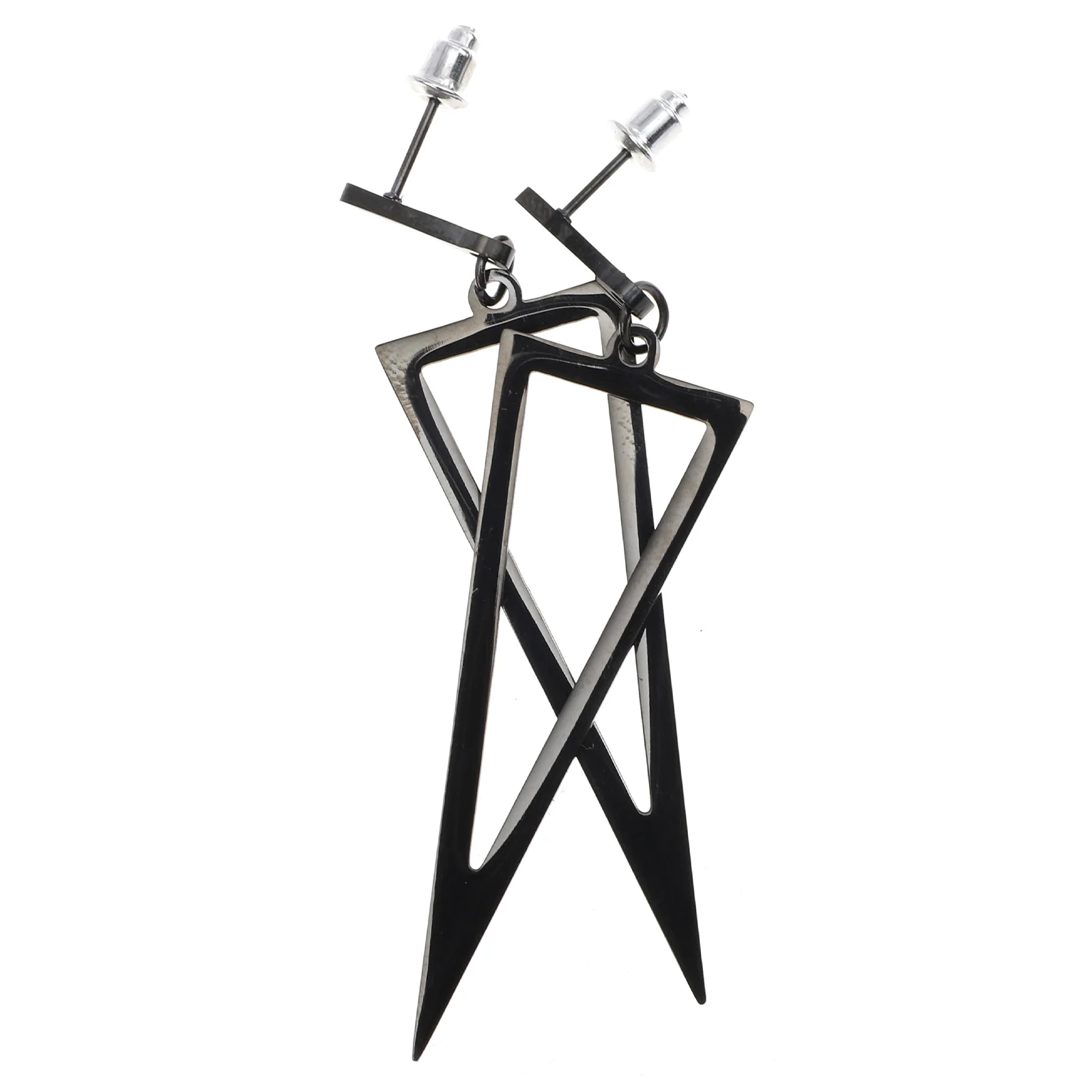 

Metal Triangle Earrings Long Dangle Punk Drop Simple Oversized Black Trendy Women Triangle Shape Ear Pendant Fashion Jewelry