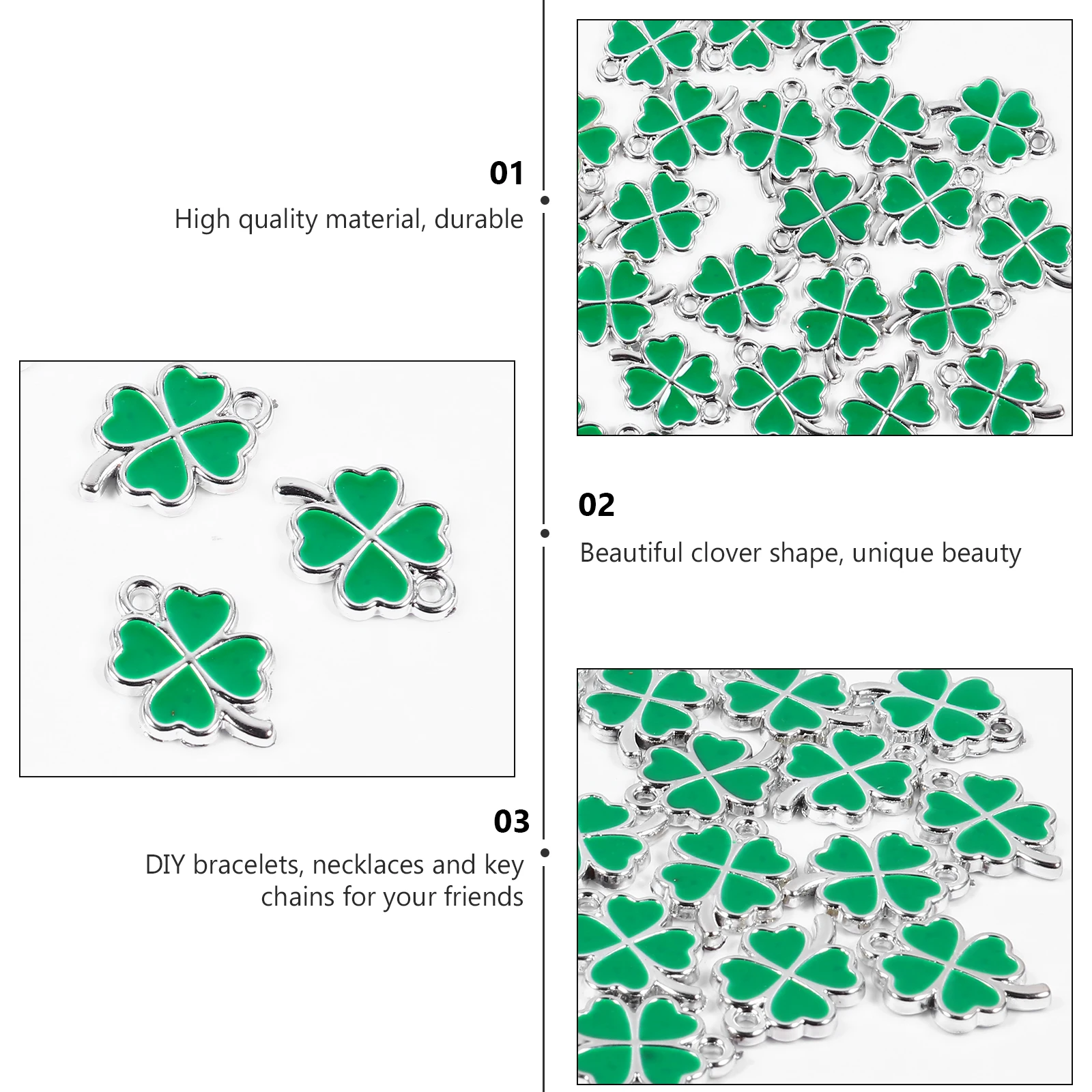 

25 Pcs Accessories Four Leaf Jewelry Charms for Making Mix Glass Bead Miss