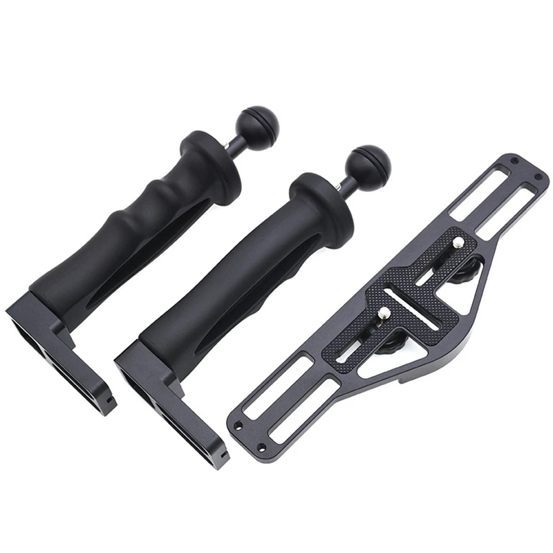 Dual Handheld Stabilizer Diving Underwater Camera Housings Tray/Grip With Carbon Fiber Float Extension Arm