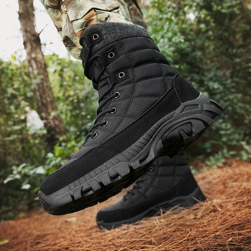 2024 men's large-sized combat boots, outdoor hiking boots, men's high top field boots, tactical hiking boots