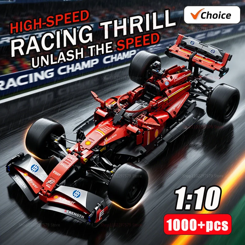 

1:10 Racing Car Building Set Building Blocks City Super Speed Race Car Assembly Model Vehicle 1000+PCS DIY Assembly Toy Kid Gift