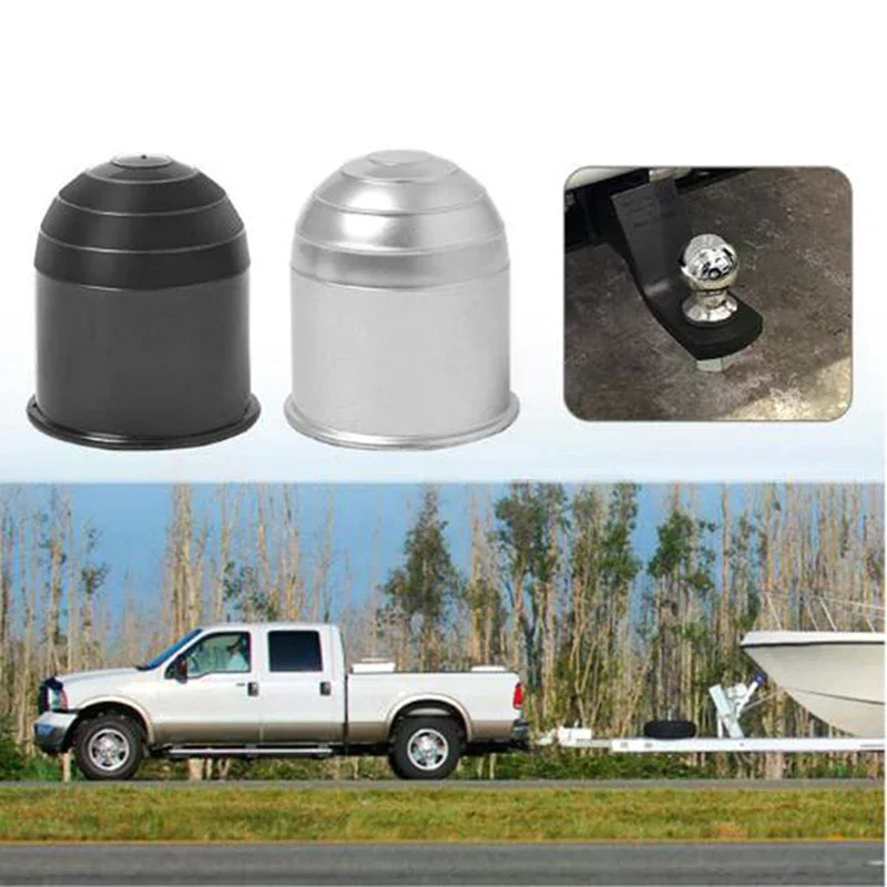NEW SALE Universal 50MM Trailer Accessories Black Silver Car Tow Bar Ball Cover Cap