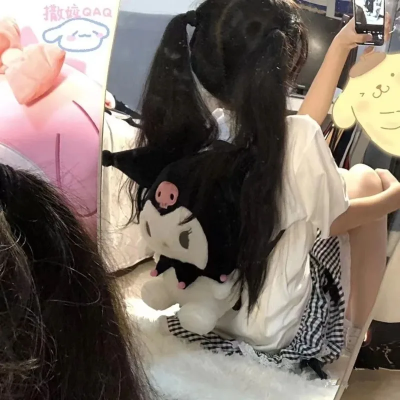 MBTI Kuromi tas punggung kartun lucu mewah lucu kasual boneka kecil manis ransel Lolita Jk Harajuku harian 2024 tas Fashion anak perempuan