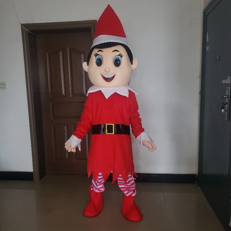 Niedliche Rote Elfen-Jungen Maskottchen-Kostüme für Erwachsene Cosplay Beliebte Charakter-Verkleidungen Weihnachten Karneval Geburtstag Party Event Requisiten