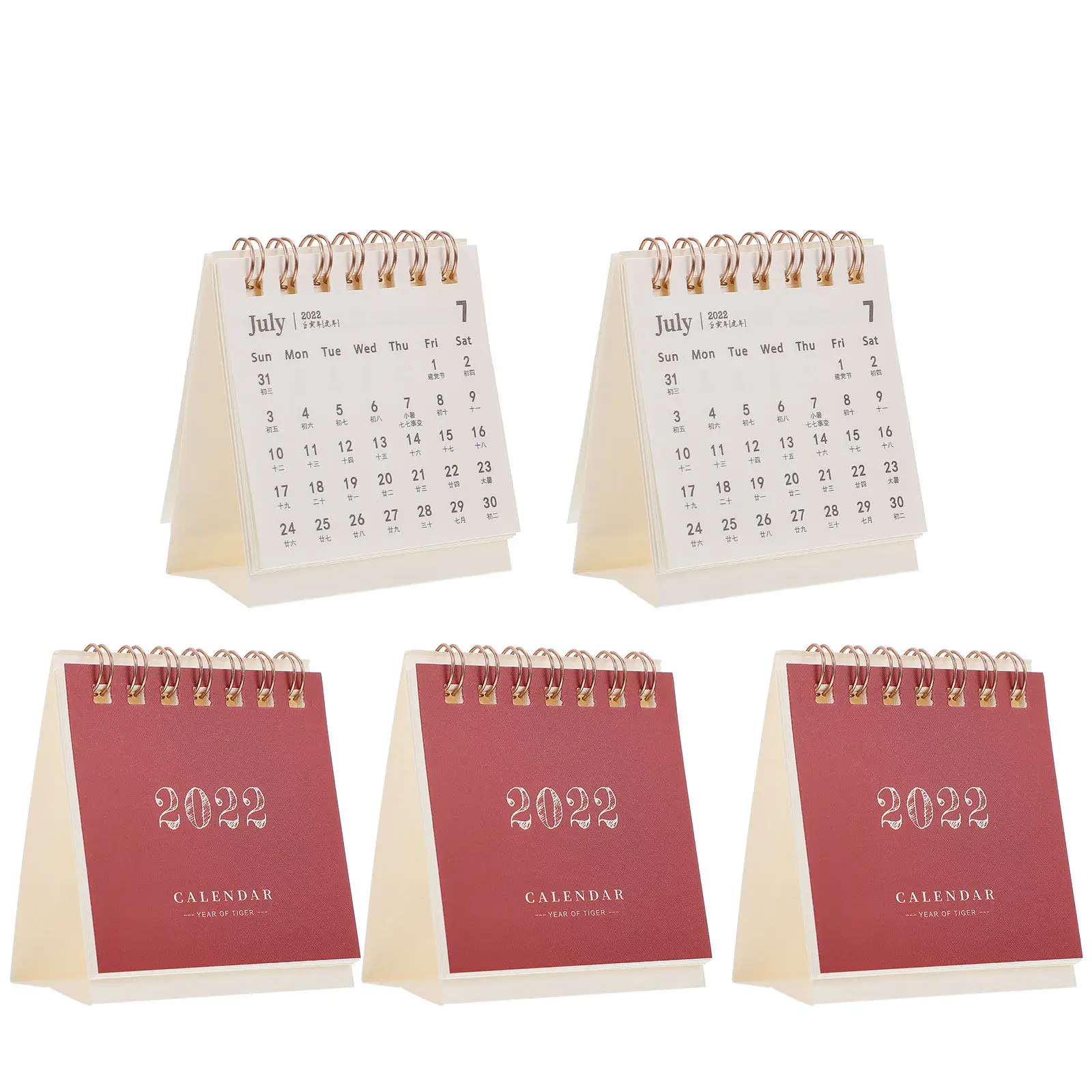 

Набор из 5 компактных мини-календарей на 2022 год, складной дизайн, с местом для заметок о праздниках, для ежедневного планирования и декора