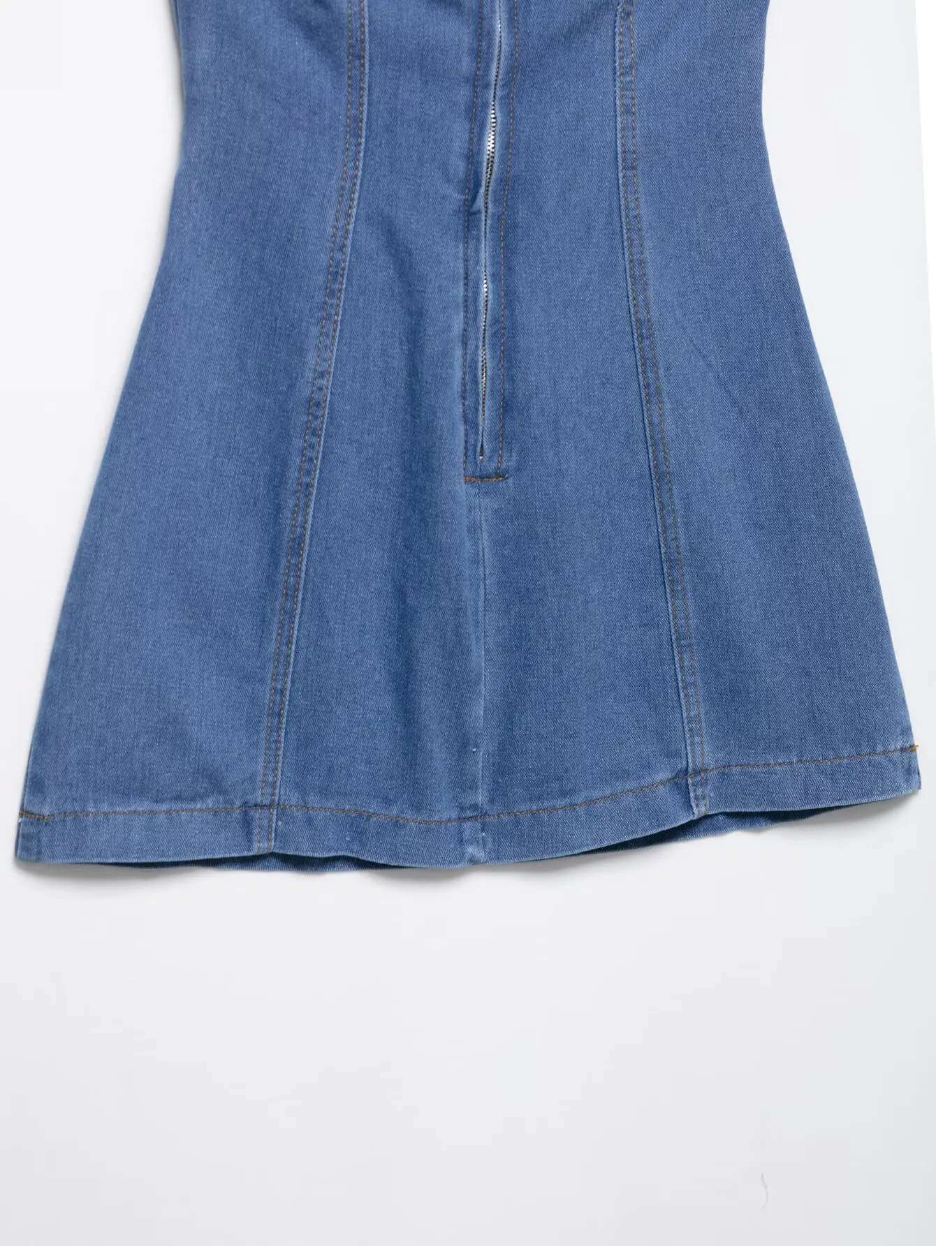 2025 nouveau été femmes décontracté mode confortable sexy creux licou cou col en v dos nu mini robe en jean