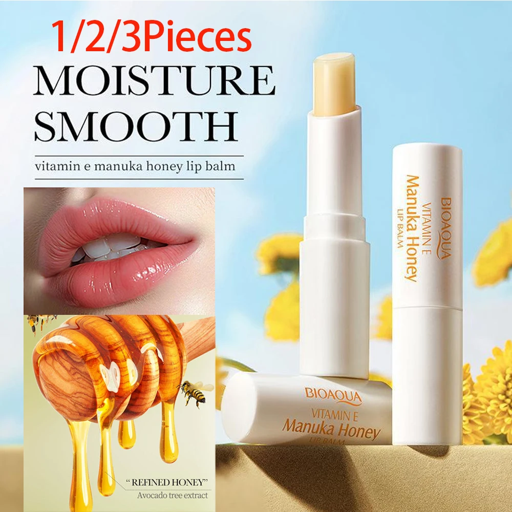 

1/2/3 шт., бальзам для губ с медом и витамином Е, длительный увлажняющий, питательная эссенция против растрескивания, зимний уход за кожей губ