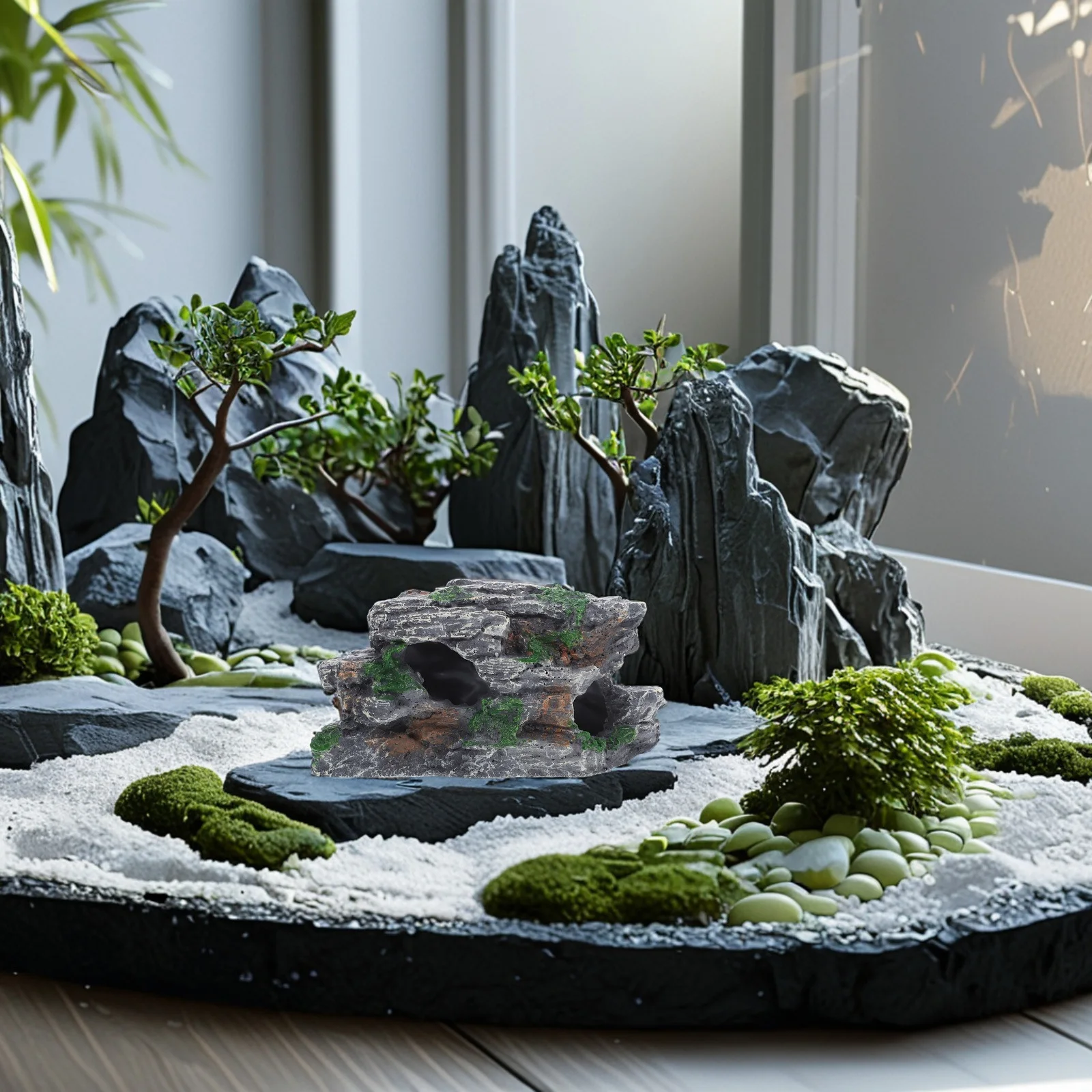 

Artificial Fish Tank Decoration Simulation Stones Cave Ornaments Durable Lightweight Safe Aquarium Decor Hideaway Rocks Betta