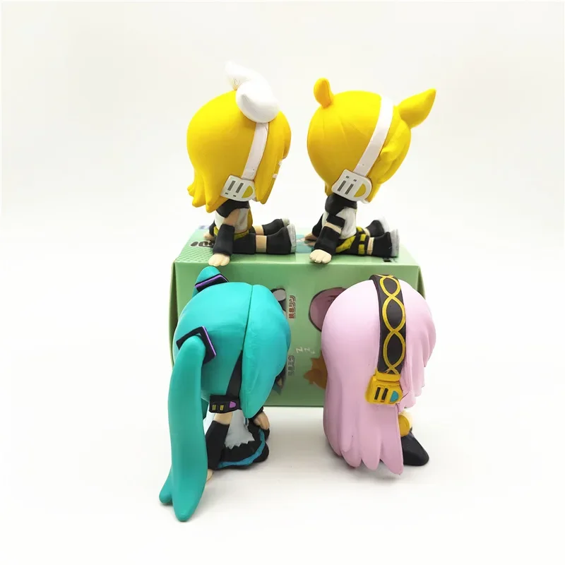 New Hatsune Miku Anime Figure Kagamine Rin Kagamine Len Megurine Luka Gashapon Sleep On Your Shoulder Model Doll Toys Fans Gifts