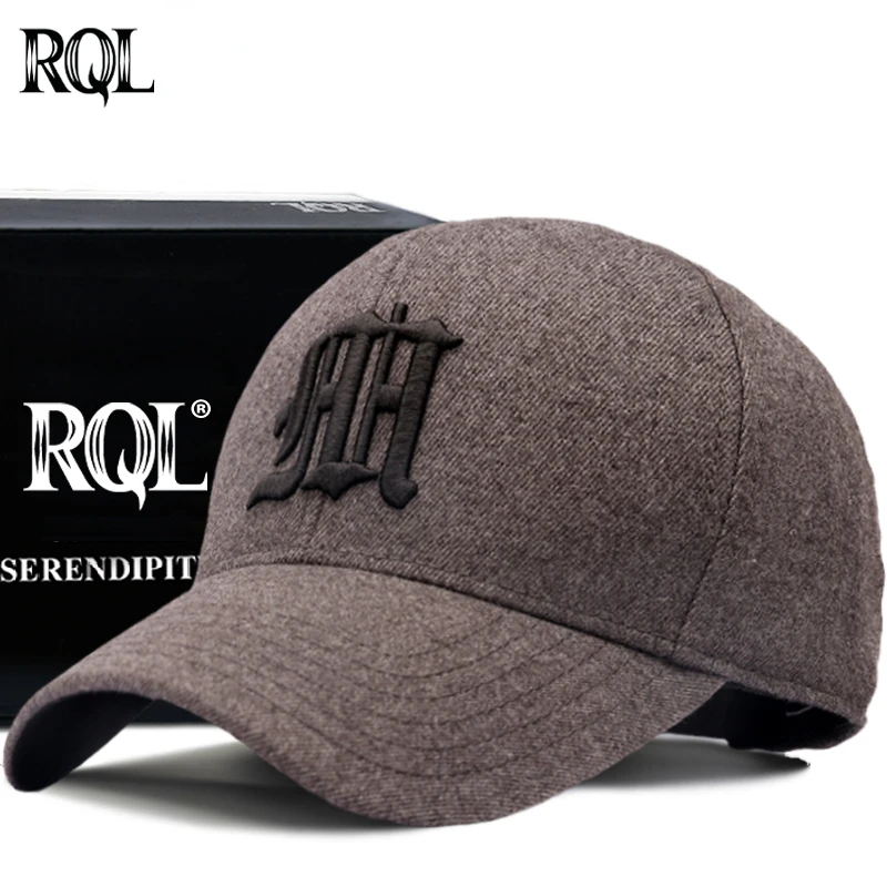 RQL Baseball Caps for Men Women Male Female Winter Wool Hat Snapback Trucker Fashion Luxury Brand Hip Hop Keep Warm Golf Hat