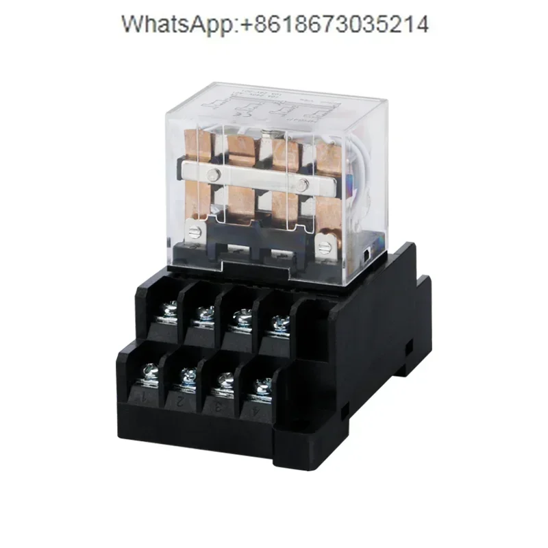 HH64P small electromagnetic intermediate relay LY4NJ DC24V12V AC 220V 380V 10A large 14 pins