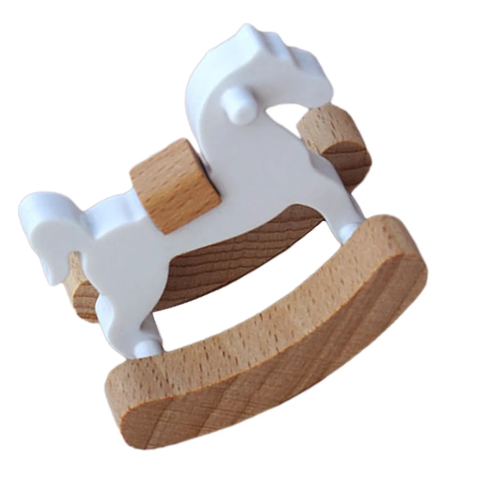 Miniature Rocking Horse Mini House Miniature Ornament Mini Wooden Rocking Horse