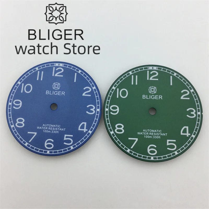 Циферблат BLIGER 29 мм черный зеленый синий циферблат зеленый светящийся подходит для NH34 NH35 NH36 ETA2824 2836 PT5000 Miyota DG
