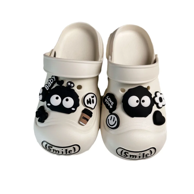 11PCS Fashion Shoe Charms Set Accessories for Sandals Clogs Shoe Buckle Black Soft Glue Cartoon Animal DIY Shoes Decorations
