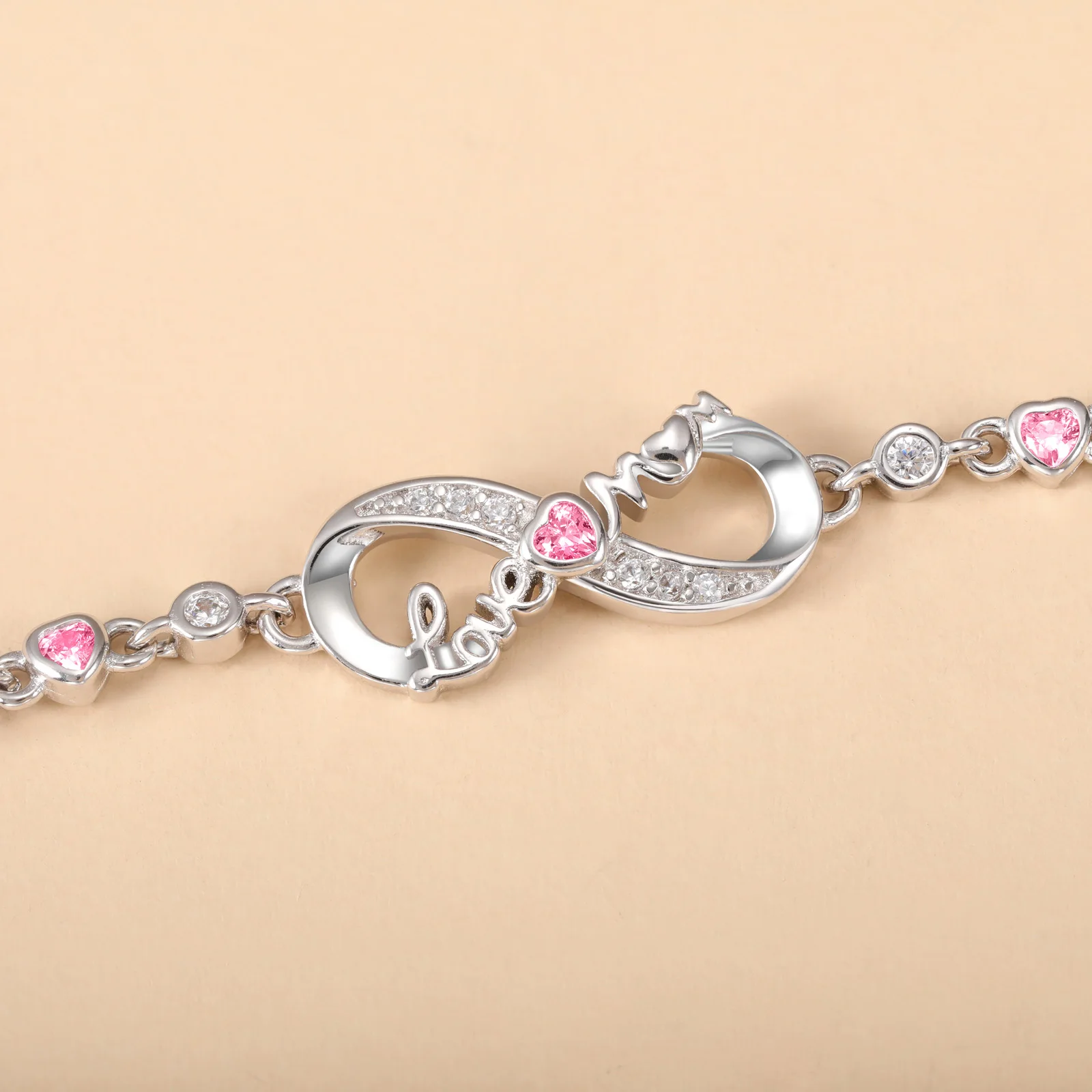 Top Quality Authentic 925 Sterling Silver Endless Love Infinity Chain Link Adjustable Women Bracelet Luxury  Silver Jewelry