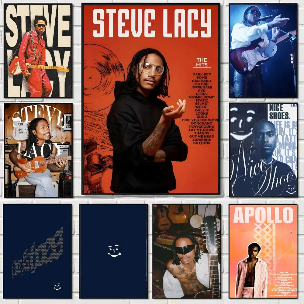 Singer S-Steve Lacy Poster Self-adhesive Art Waterproof Paper Sticker Coffee House Bar Dorm Room Wall Decor